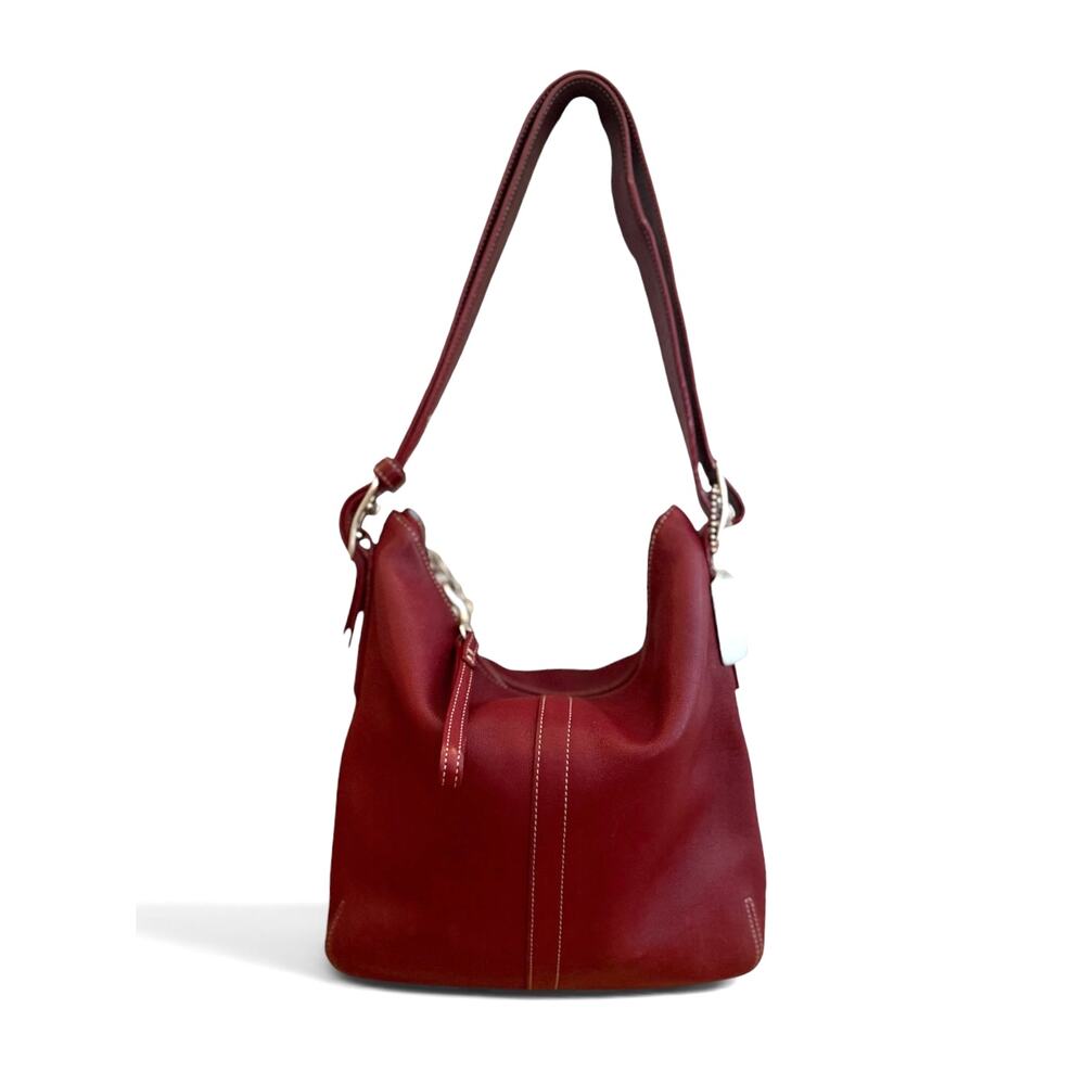 Vintage 2003 Coach Legacy Small Slim Duffle 9326 Red Leather Shoulder Bag